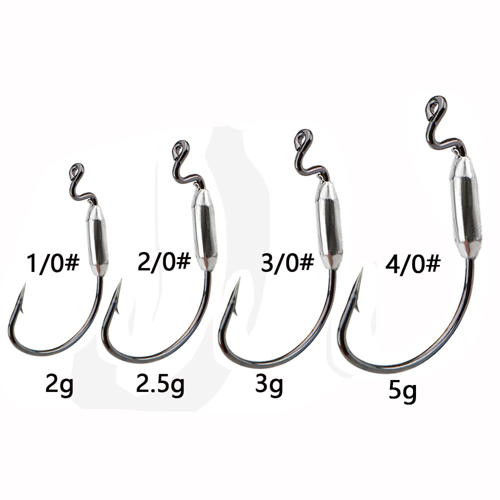 5개입 소프트 웜 루어 1/0 #   2/0 #   3 - Fishing Hook Offset 리뷰 및 가격