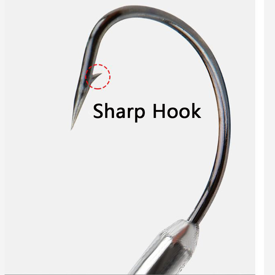 5개입 소프트 웜 루어 1/0 #   2/0 #   3 - Fishing Hook Offset 리뷰 및 가격