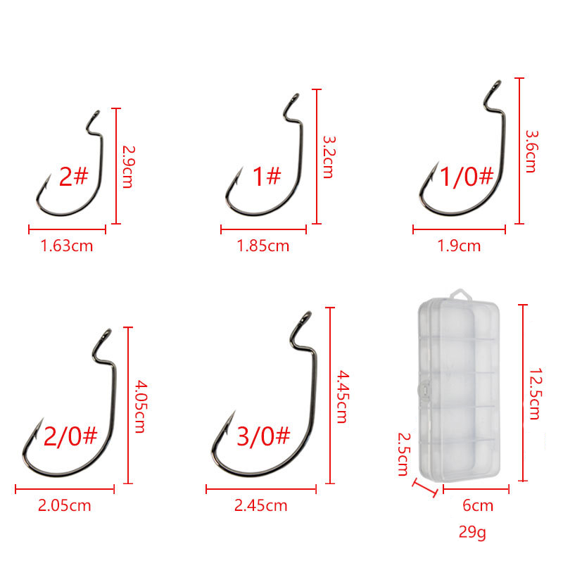 50pcs 와이드 웜 후크 탄소강 오프셋 Fishhoo - Fishing Hook Offset 리뷰 및 가격
