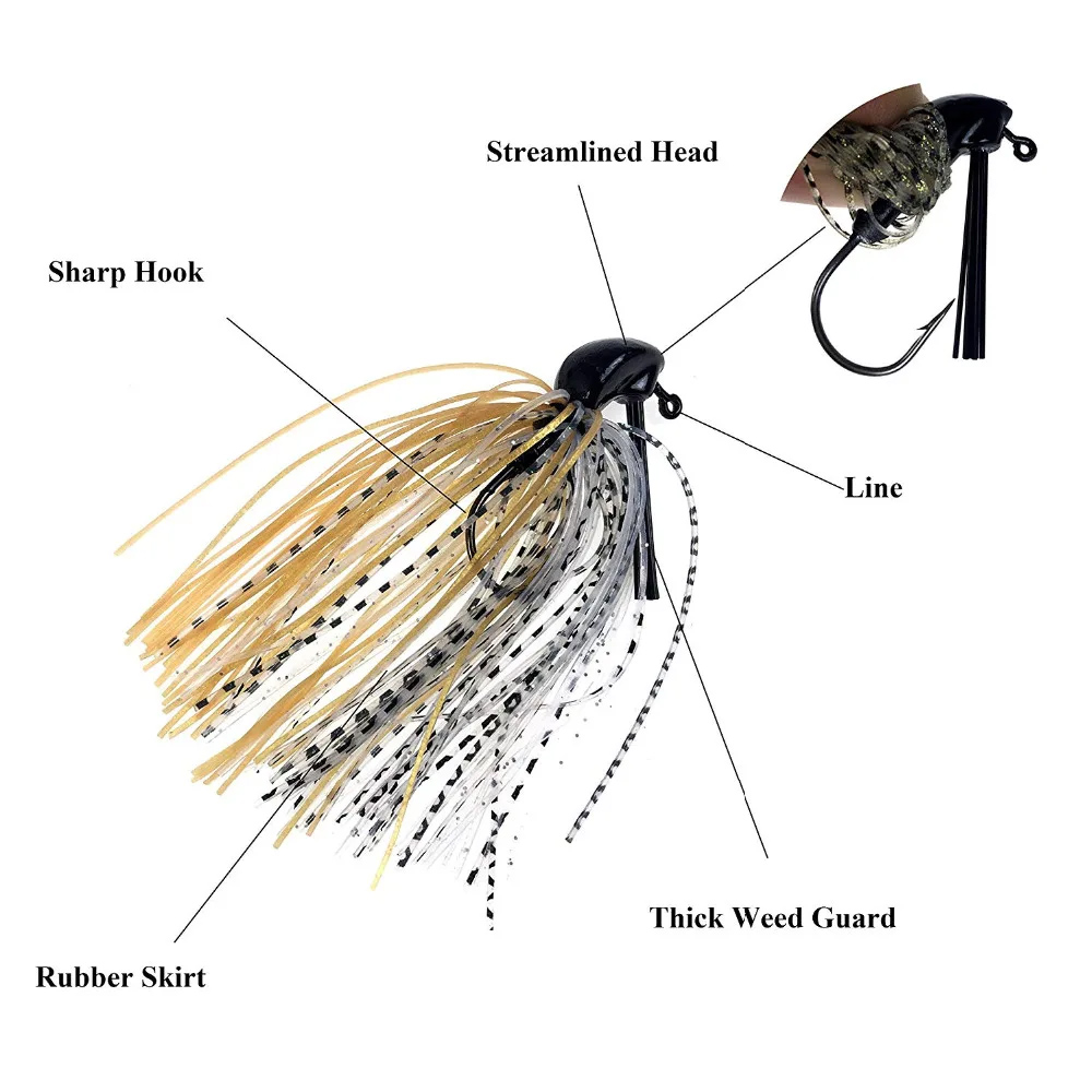 실리콘 탄성 수영 스커트, 금속 지그, 스피닝 루어,  - Fishing Hook Weedless 리뷰 및 가격