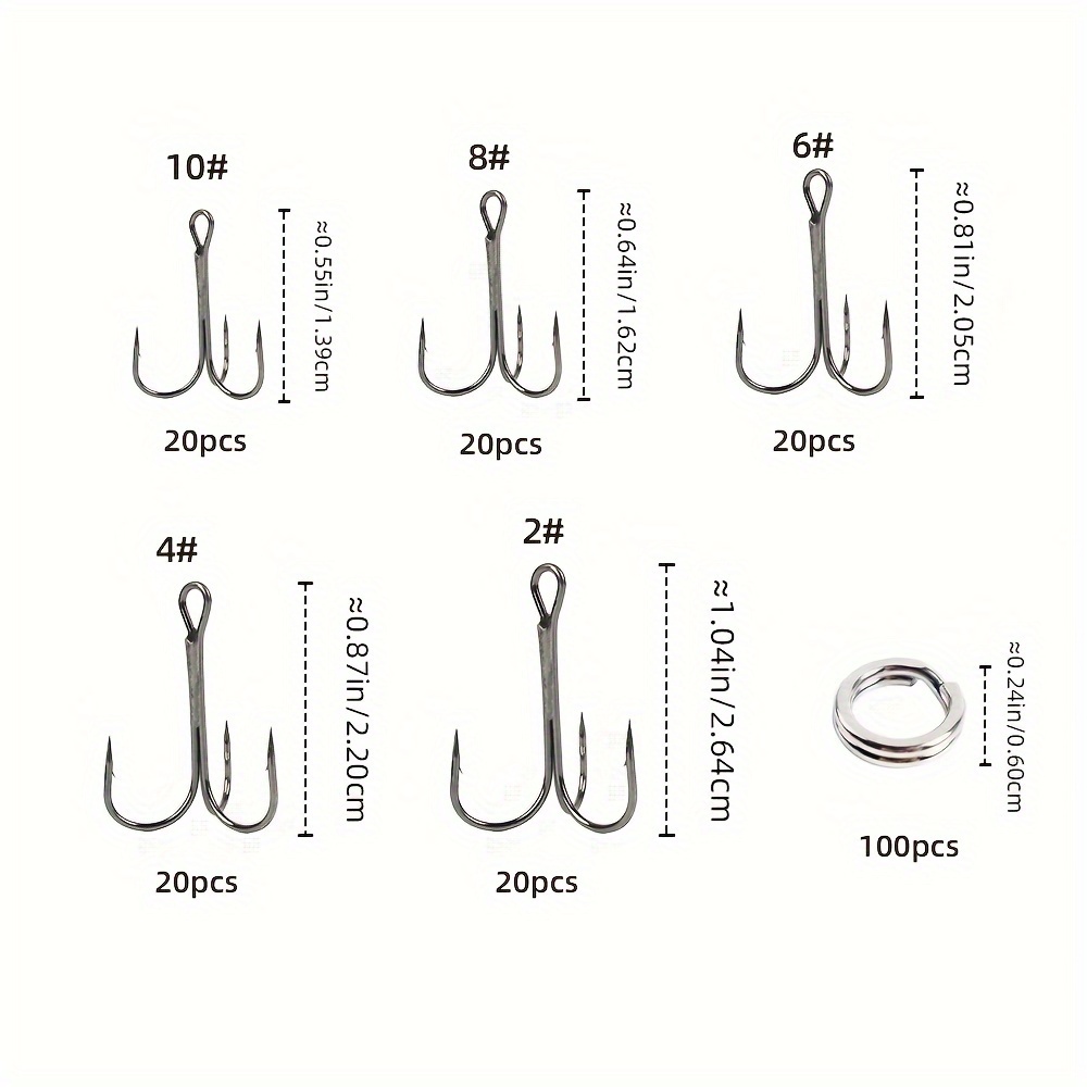 200개 낚시용 트레블 훅(이중 링 커넥터 포함) -  - Fishing Hook Assortment 리뷰 및 가격