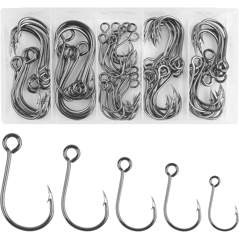 70Pcs 낚시 인라인 단일 후크 하드 미끼에 대 한  - Fishing Hook Offset 리뷰 및 가격