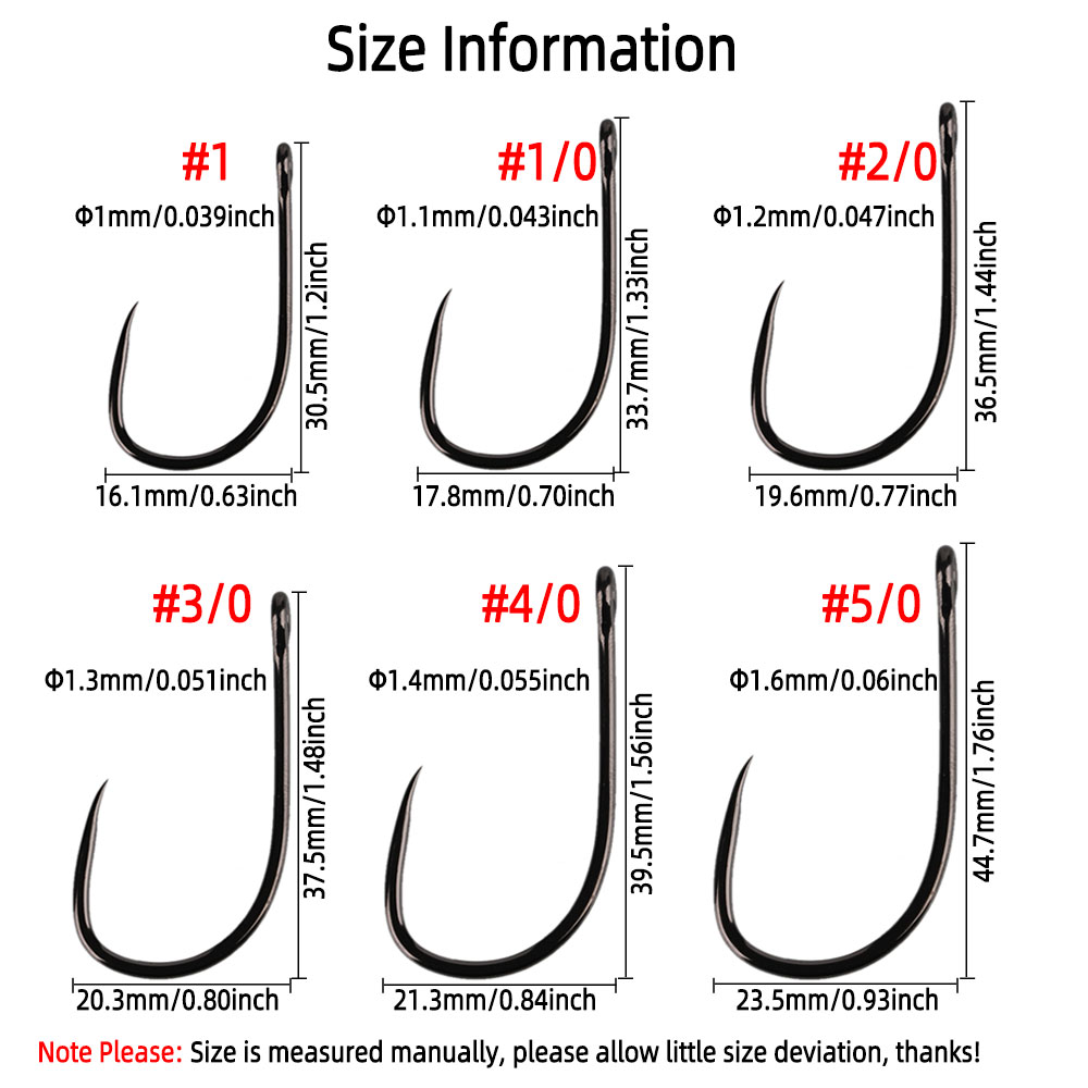 20개 # 1 1/0 2/0 3/0 4/0 5/0 숏  - Fishing Hook Barbless 리뷰 및 가격